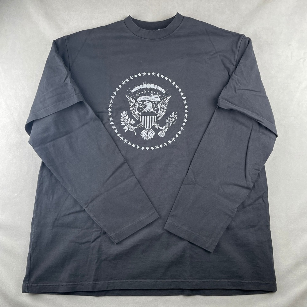 Kanye West Donda Balenciaga Presidential 2 Layer L/S‎ Shirt Men L Black USA Made